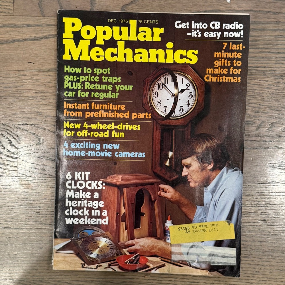 Popular Mechanics Magazine December 1975 Heritage Clocks CB Radio 4WD Vintage
